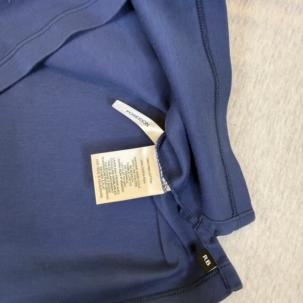 Robert Barakett Mens Navy Blue Crew Neck T Shirt‎ XL 100% pima Cotton Blend - Picture 7 of 8